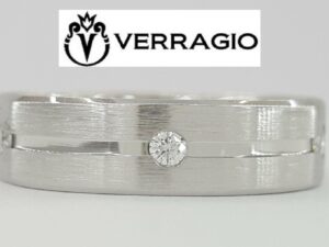 Verragio 0.25 ct Men's Platinum Diamond Wedding Band Ring 6mm 12.5 Grams Size 10