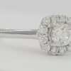0.5 ct 14k White Gold Round Brilliant Cut Flower Halo Engagement Ring Size 5.25