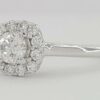 0.5 ct 14k White Gold Round Brilliant Cut Flower Halo Engagement Ring Size 5.25
