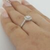 0.5 ct 14k White Gold Round Brilliant Cut Flower Halo Engagement Ring Size 5.25
