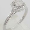 0.5 ct 14k White Gold Round Brilliant Cut Flower Halo Engagement Ring Size 5.25