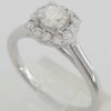 0.5 ct 14k White Gold Round Brilliant Cut Flower Halo Engagement Ring Size 5.25