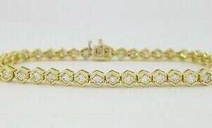 Round Brilliant Diamond Tennis Bracelet 12 Grams 6.5" 2.5 ct 18K Yellow Gold