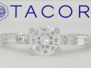 0.29 ct TACORI Crescent Platinum Semi-Mount Diamond Engagement Ring Rtl 3,350