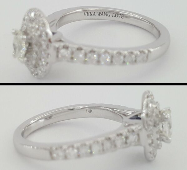 Vera Wang Love 0.75 ct Oval Diamond Double Halo Engagement Ring 14k Rtl 2,500