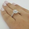 Vera Wang Love 0.75 ct Oval Diamond Double Halo Engagement Ring 14k Rtl 2,500