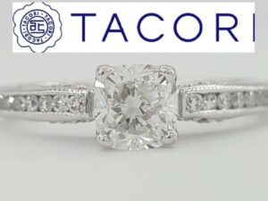 TACORI Dantela 2638RDP65W 18k White Gold Engagement Ring 0.96 ct E/I1 GIA 9.2K