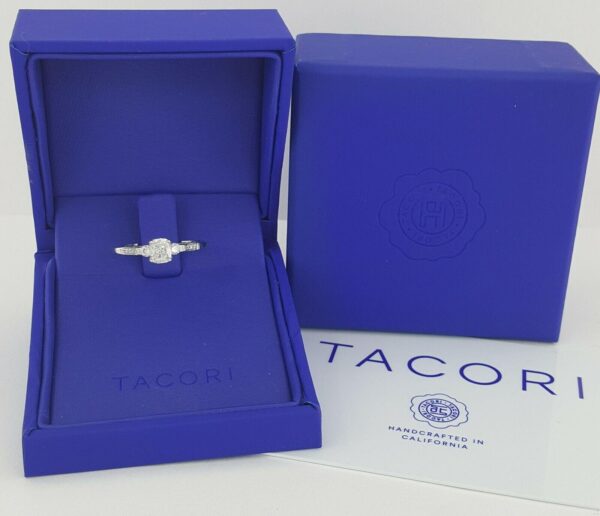 0.74 ct 18K Gold Simply TACORI 2657RD65W 3-Stone Engagement Ring GIA Rtl 5,490