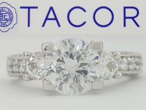 TACORI HT2259LG Crescent Platinum 3-Stone Semi-Mount Engagement Ring 1.35 ct 11K