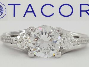 Simply TACORI 2633RD65 18k 3-Stone Semi-Mount Engagement Ring 0.50ct Rtl 4,580