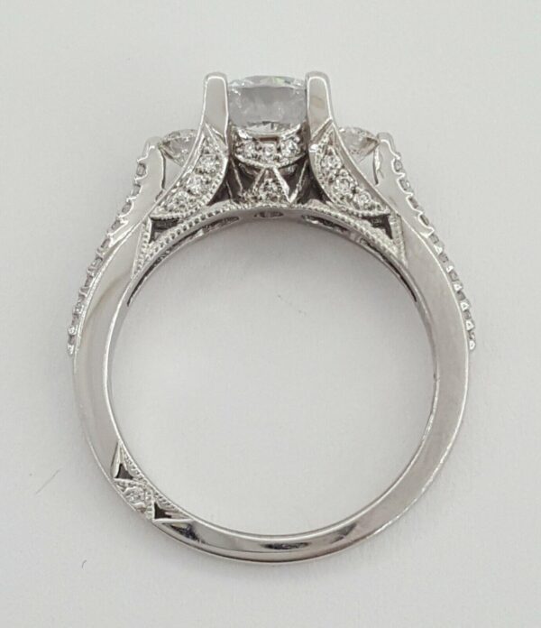Simply TACORI 2633RD65 18k 3-Stone Semi-Mount Engagement Ring 0.50ct Rtl 4,580