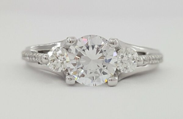 Simply TACORI 2633RD65 18k 3-Stone Semi-Mount Engagement Ring 0.50ct Rtl 4,580