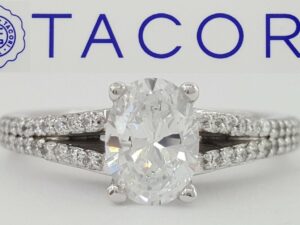 TACORI Simply Tacori 3001OV7.5x5.5 18k White Semi-Mount Engagement Ring 0.34 ct