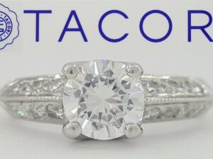 TACORI Platinum Knife-Edge Round Diamond Semi-Mount Engagement Ring 0.45 ct 4k