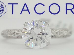 0.35 ct TACORI HT2378 Engraved Platinum Semi-Mount Diamond Engagement Ring 4950