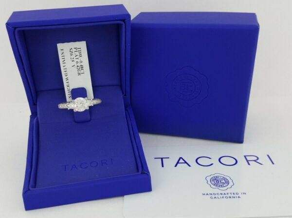 0.48 ct TACORI HT225912X Crescent Platinum 3-Stone Semi-Mount Engagement Ring