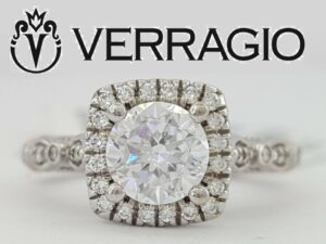 Verragio Venetian 136CU 14K Gold Cushion Halo Semi-Mount Engagement Ring 3,250