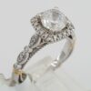 Verragio Venetian 136CU 14K Gold Cushion Halo Semi-Mount Engagement Ring 3,250