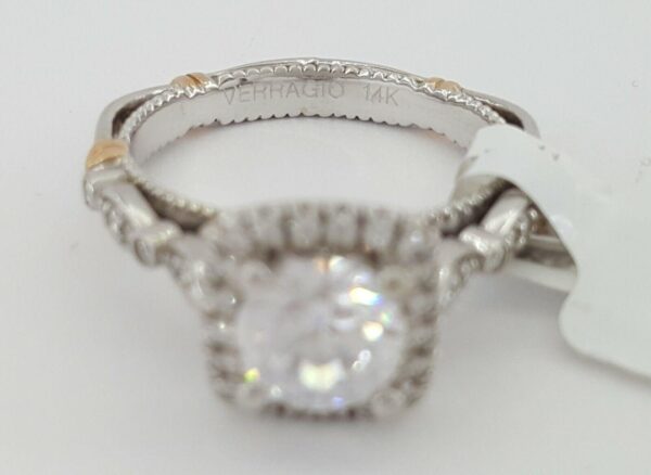 Verragio Venetian 136CU 14K Gold Cushion Halo Semi-Mount Engagement Ring 3,250