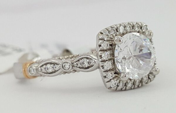 Verragio Venetian 136CU 14K Gold Cushion Halo Semi-Mount Engagement Ring 3,250