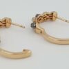 Champagne & White Diamonds Twisted Hoop Earrings 20.3mm 1.22 ct 14k Rose Gold