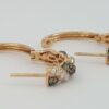 Champagne & White Diamonds Twisted Hoop Earrings 20.3mm 1.22 ct 14k Rose Gold