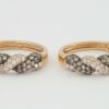 Champagne & White Diamonds Twisted Hoop Earrings 20.3mm 1.22 ct 14k Rose Gold