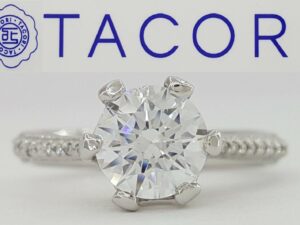 Simply TACORI 2507RD8 Platinum Solitaire Semi-Mount Engagement Ring 0.18ct 3850