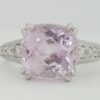 4.42 ct 14k White Gold 10.2x10.4mm Cushion Morganite Diamond Cocktail Ring