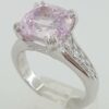 4.42 ct 14k White Gold 10.2x10.4mm Cushion Morganite Diamond Cocktail Ring