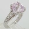 4.42 ct 14k White Gold 10.2x10.4mm Cushion Morganite Diamond Cocktail Ring