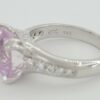 4.42 ct 14k White Gold 10.2x10.4mm Cushion Morganite Diamond Cocktail Ring