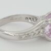 4.42 ct 14k White Gold 10.2x10.4mm Cushion Morganite Diamond Cocktail Ring