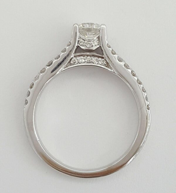 Round Diamond Engagement Ring Set 1 ct 18K White Gold Rtl 3,995 Size 7