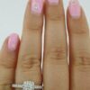 0.6 ct 14K White Gold Round Brilliant Cut Diamond Halo Engagement Ring