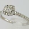 0.6 ct 14K White Gold Round Brilliant Cut Diamond Halo Engagement Ring