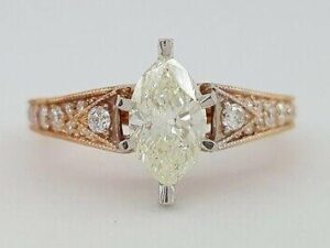 1.3 ct 14K Rose Gold Marquise Cut Diamond Engagement Ring EGL-USA Retail 8,500