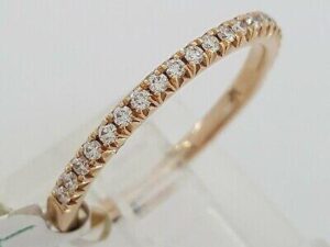 0.20 ct 14k Rose Gold Haft Circle Round Diamonds Wedding Band 1.9mm Rtl 890