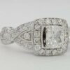 Neil Lane Bridal® 1.85 ct 14K Cushion Cut Crossover Halo Engagement Ring Rtl 8k