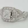 Neil Lane Bridal® 1.85 ct 14K Cushion Cut Crossover Halo Engagement Ring Rtl 8k