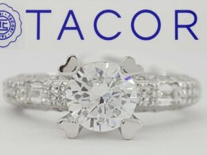 0.62 ct TACORI Crescent Platinum Semi-Mount Diamond Engagement Ring Rtl 7,500