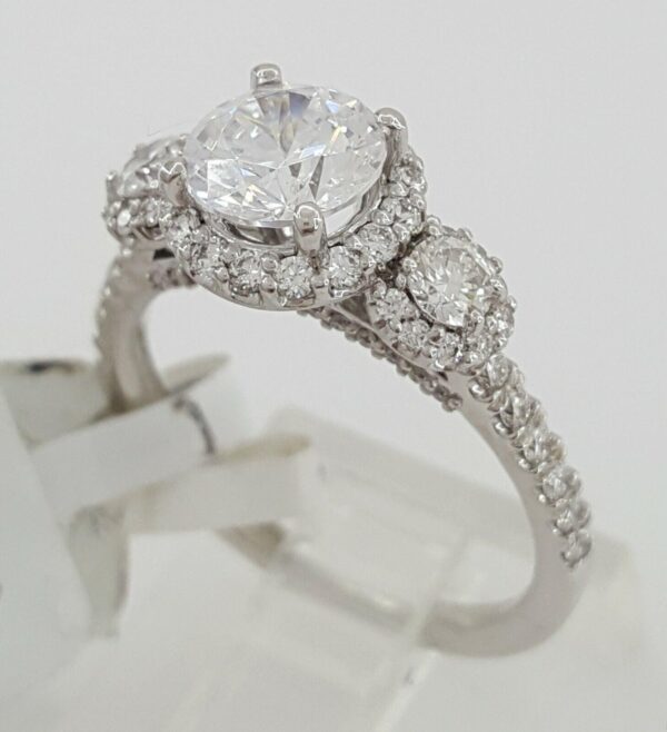 Ritani Diamond Semi-Mount CZ Engagement Ring 0.75 ct 14k White Gold RTL 3,589