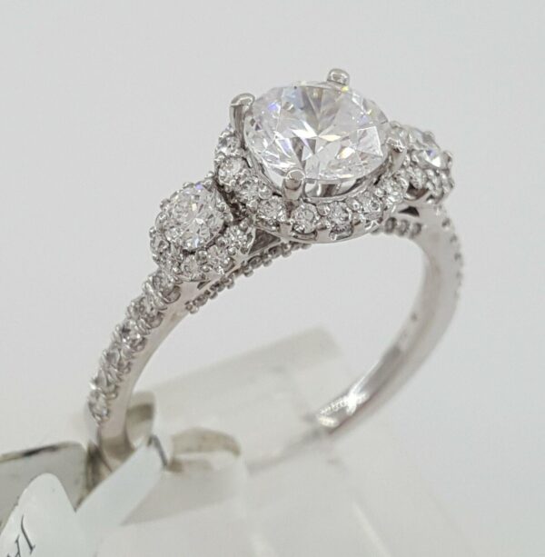 Ritani Diamond Semi-Mount CZ Engagement Ring 0.75 ct 14k White Gold RTL 3,589