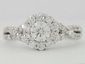 Helzberg Radiant Star® Round Diamond Halo Engagement Ring 1.12 ct 14K Gold