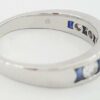 A.Jaffe Round Diamond & Blue Sapphire Wedding Band Ring 1.5 ct 18K White Gold