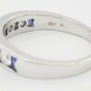 A.Jaffe Round Diamond & Blue Sapphire Wedding Band Ring 1.5 ct 18K White Gold