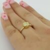Bezel Set Fancy Yellow Diamond Solitaire Engagement Ring 0.75 ct 18K Gold GIA