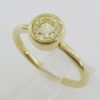 Bezel Set Fancy Yellow Diamond Solitaire Engagement Ring 0.75 ct 18K Gold GIA