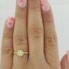 Bezel Set Fancy Yellow Diamond Solitaire Engagement Ring 0.75 ct 18K Gold GIA