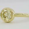 Bezel Set Fancy Yellow Diamond Solitaire Engagement Ring 0.75 ct 18K Gold GIA